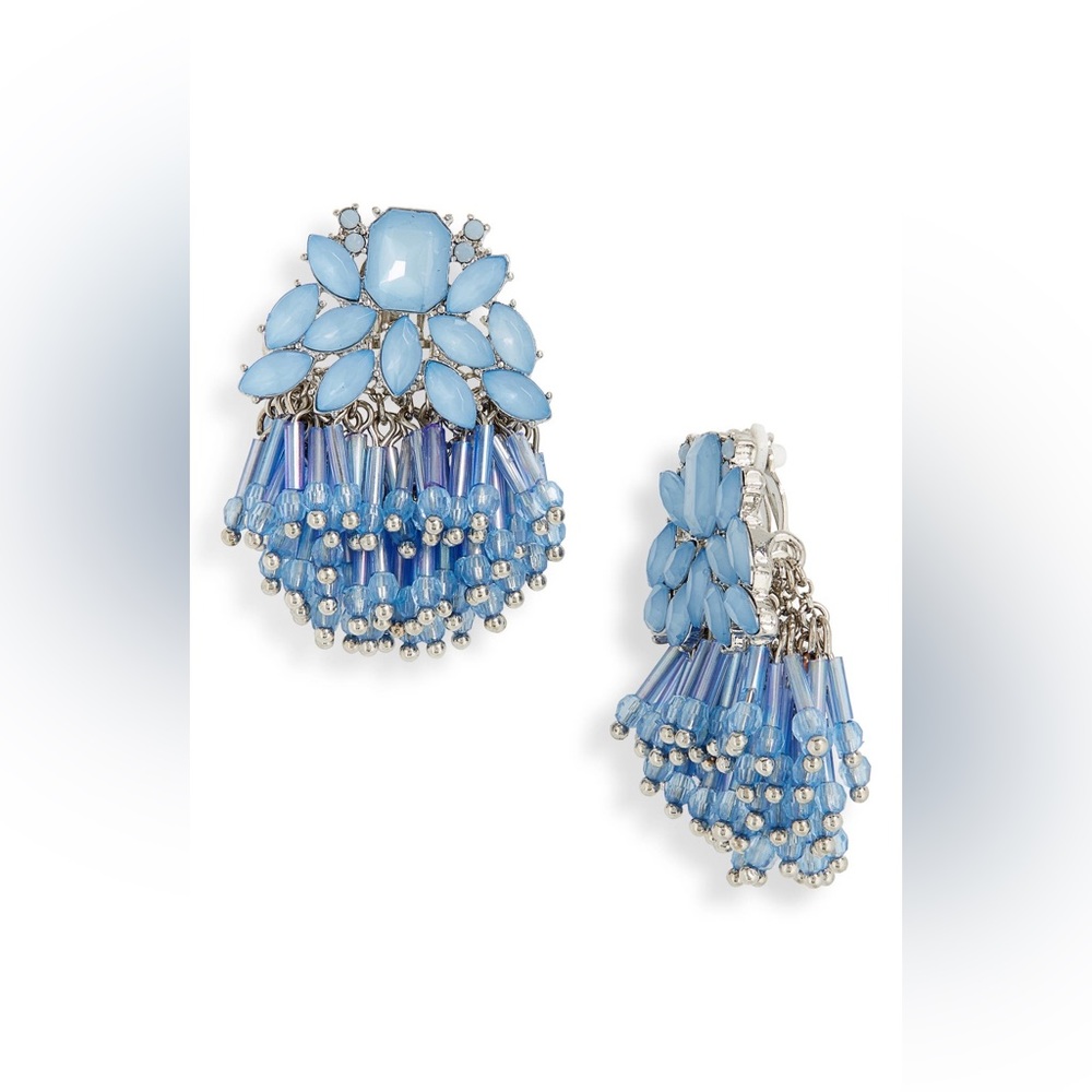 Nordstrom Crystal Fringe Clip-On Earrings